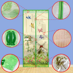 Colored magnetic anti-insect curtain