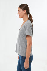 Heather Grey V Neck Tee