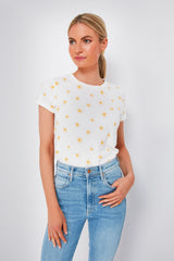 Gold Sun Print Swing Crew Tee