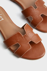 Cognac Leather Alibi Sandals