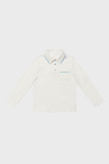 Blue Piping Parker Long Sleeve Polo