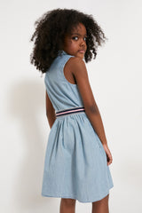 Belted Cotton Chambray Shirtdress