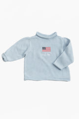 Light Blue American Flag Roll Neck Sweater