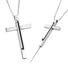 Steel Cross EDC Pendant Necklace