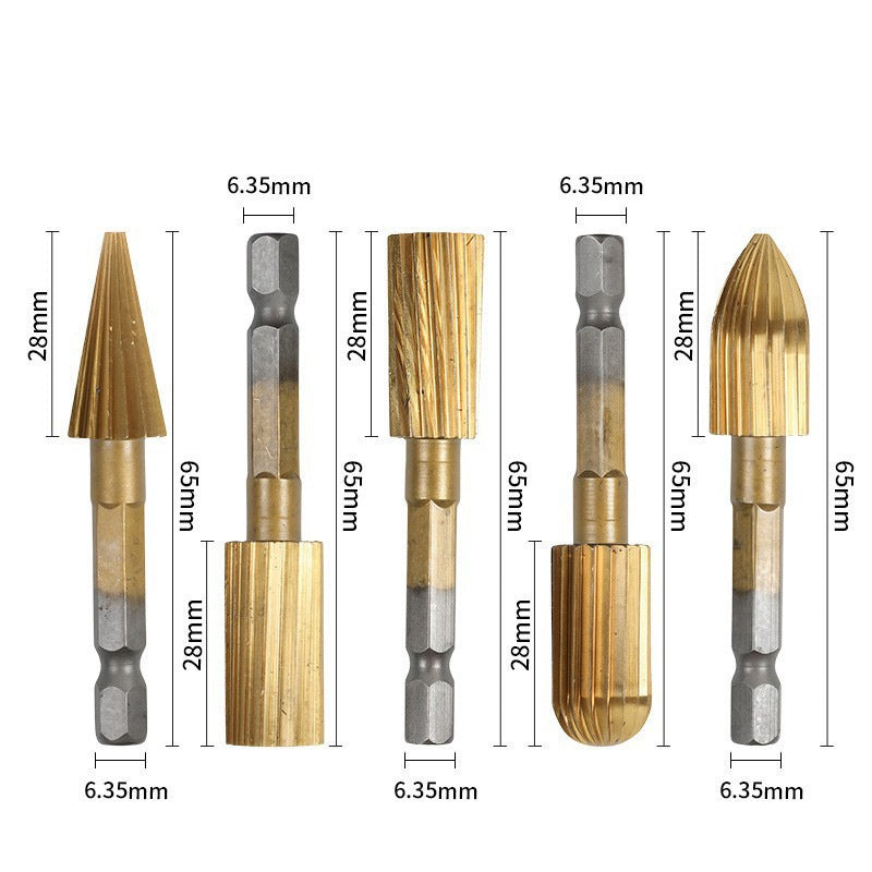 5-Piece Drill-Powered Rotary Rasp Set