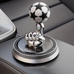 Car Solar-Powered Rotating Football Aromatherapy Ornament (Essential Oil Included)