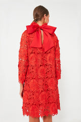 Red Guipure Lace Daphne Dress