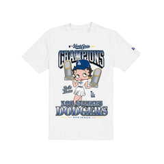 Bella Doña x Betty Boop x Los Angeles Dodgers 2025 World Series Champions White T-Shirt