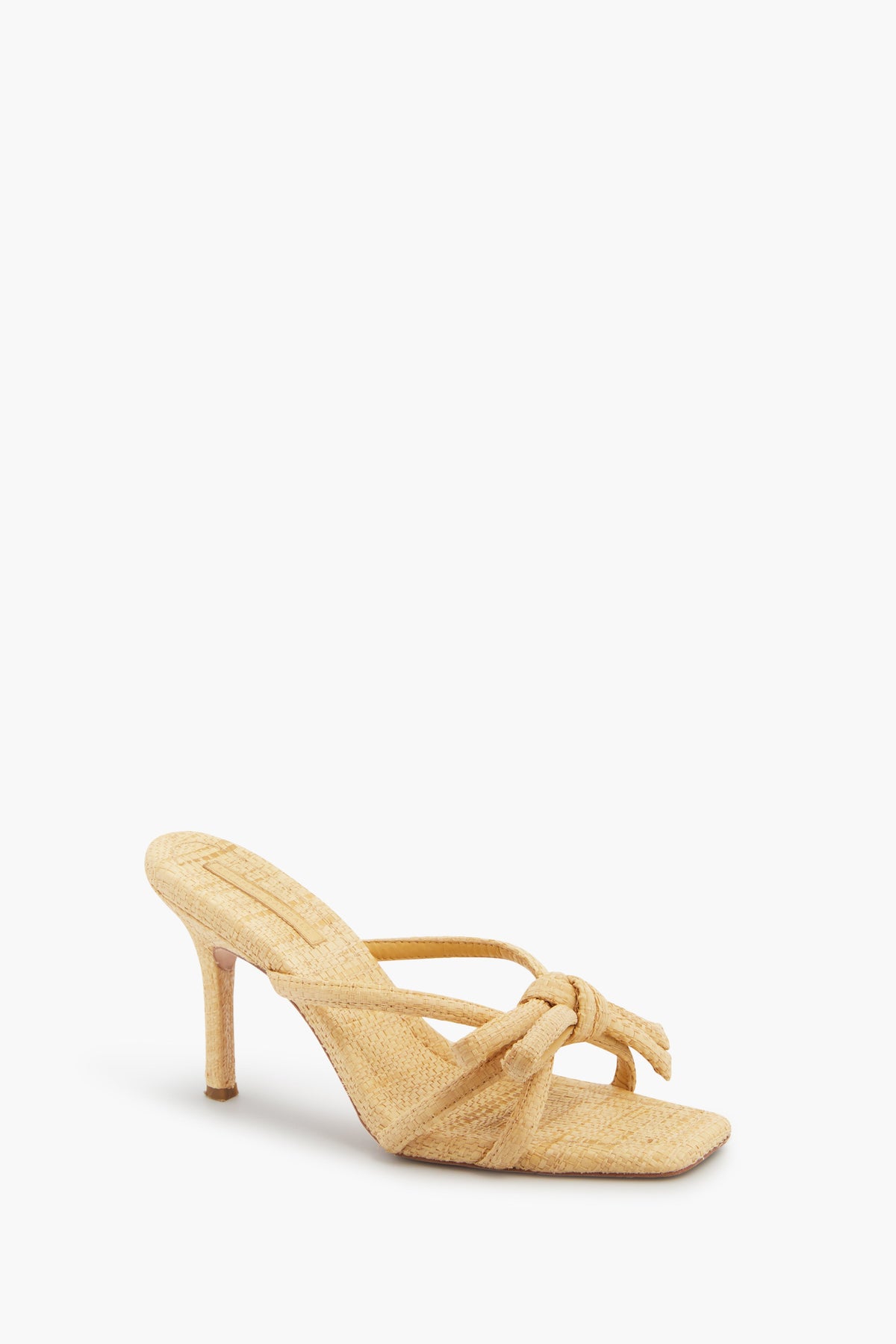 Natural Straw Margi Bow Heeled Sandal