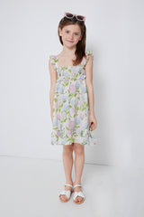Hydrangeas Smocked Ruffle Sundress