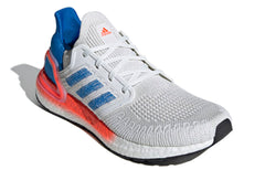 adidas Ultraboost 20 Shoes 'Crystal White Glow Blue Solar Red' EG0708