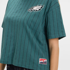 Dallas Cowboys Throwback Women's Cropped Pinstripe T-Shirt