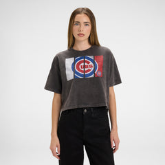 Philadelphia 76ers Sport Night Black Cropped Women's T-Shirt