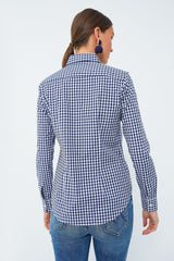 Navy Gingham Long Sleeve Icon Shirt