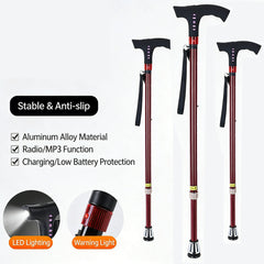 Multifunctional smart radio walking stick
