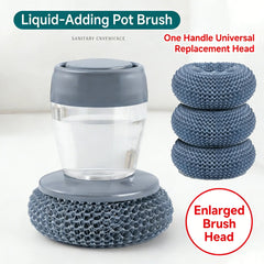 Automatic Liquid Filling Comfort Handle Soap Dispense Palm Brush for Kitchen Sink Pot Bowl Cleaning