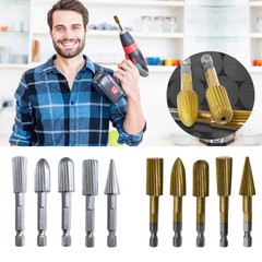 5-Piece Drill-Powered Rotary Rasp Set