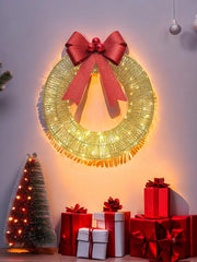 Christmas Wreath Metal Glow Bow