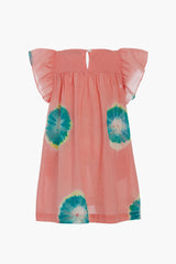 Pink Lourdes Tie Dye Flutter Sleeve Dress