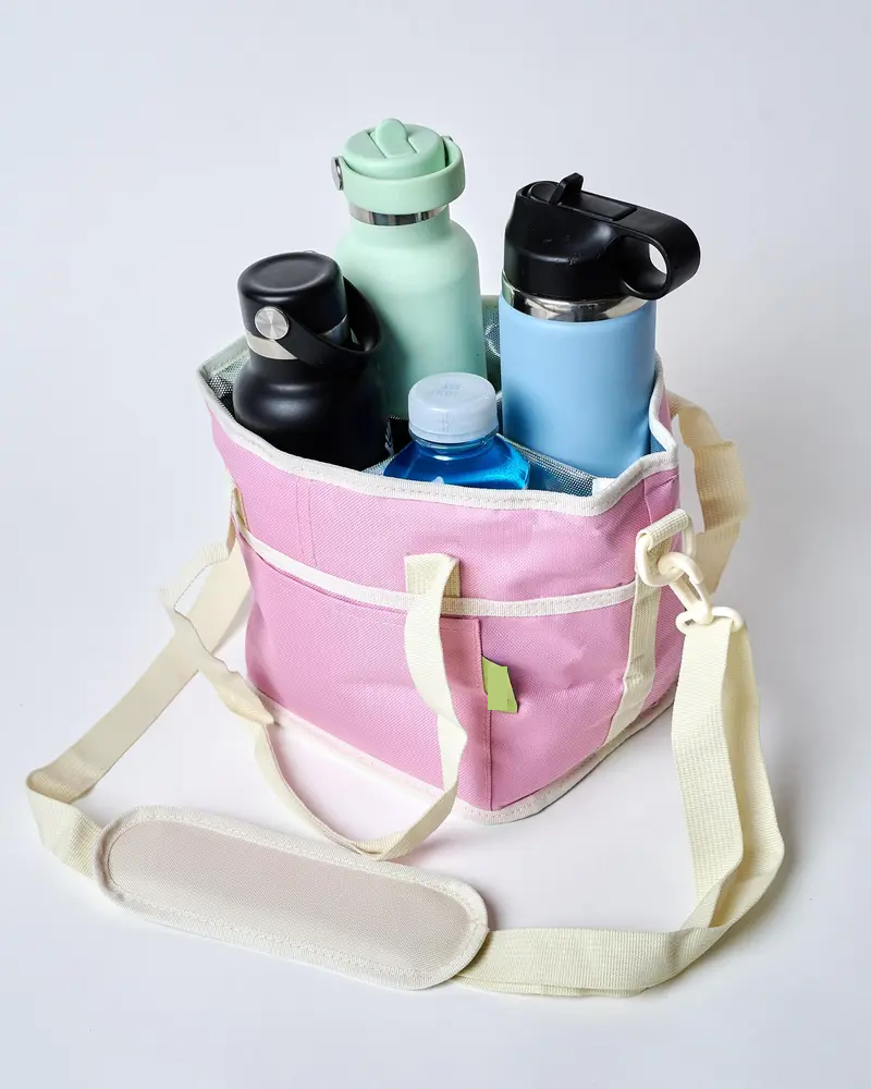 Family Size 4 Compartment Drink Bag, Multiple Tumbler Carrier Caddy