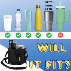 Family Size 4 Compartment Drink Bag, Multiple Tumbler Carrier Caddy