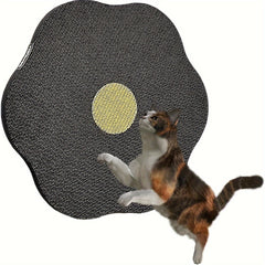 Wall-mounted floral cat scratching post