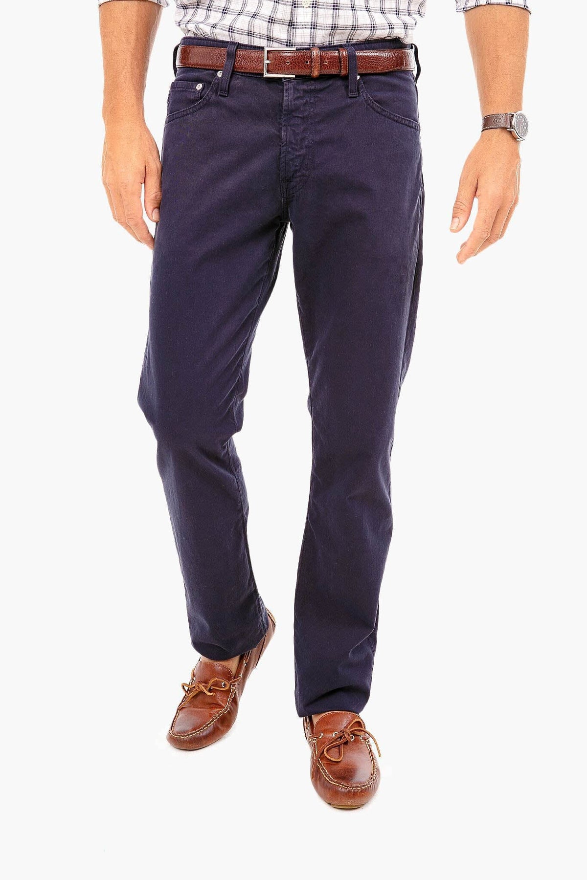 The Graduate in New Navy Sueded Twill (34 Inseam)