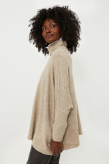 Taupe Turtleneck Soft Sweater