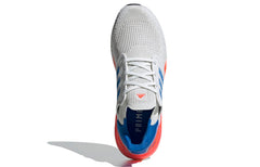 adidas Ultraboost 20 Shoes 'Crystal White Glow Blue Solar Red' EG0708