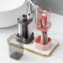 High/Low Mouthwash Cup Toothbrush Holder