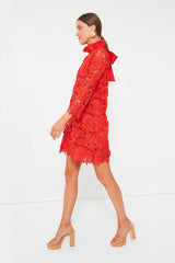 Red Guipure Lace Daphne Dress