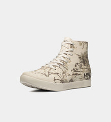 Men's Floral High-Top Leather Trainer