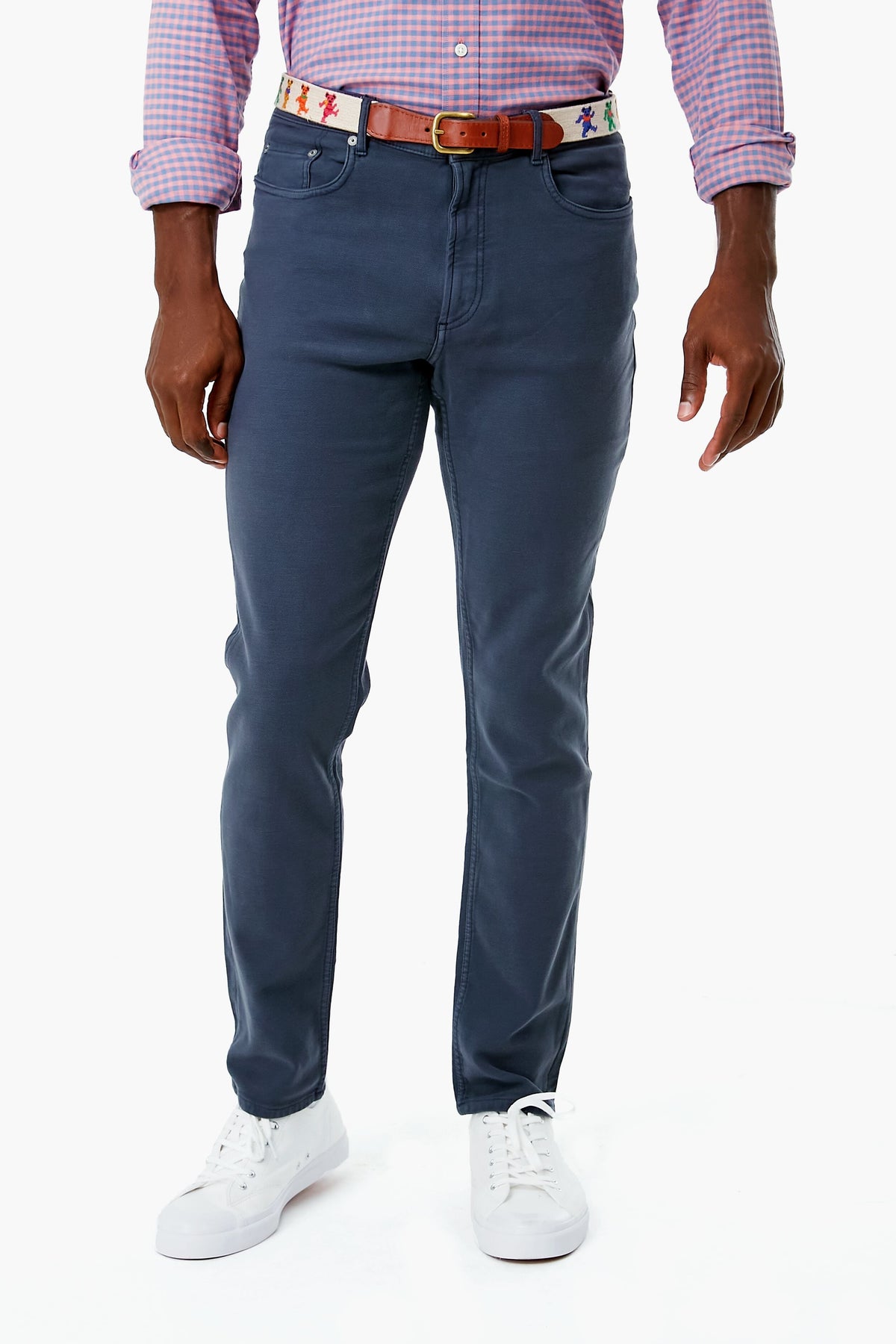 Navy Stretch Terry 5 Pocket