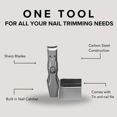 Silver  Black Colored  Large Opening Splash-Proof Stainless Steel Nail Clippers