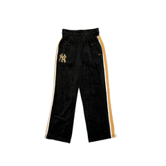 New York Yankees Women's Black Velour Track Pants