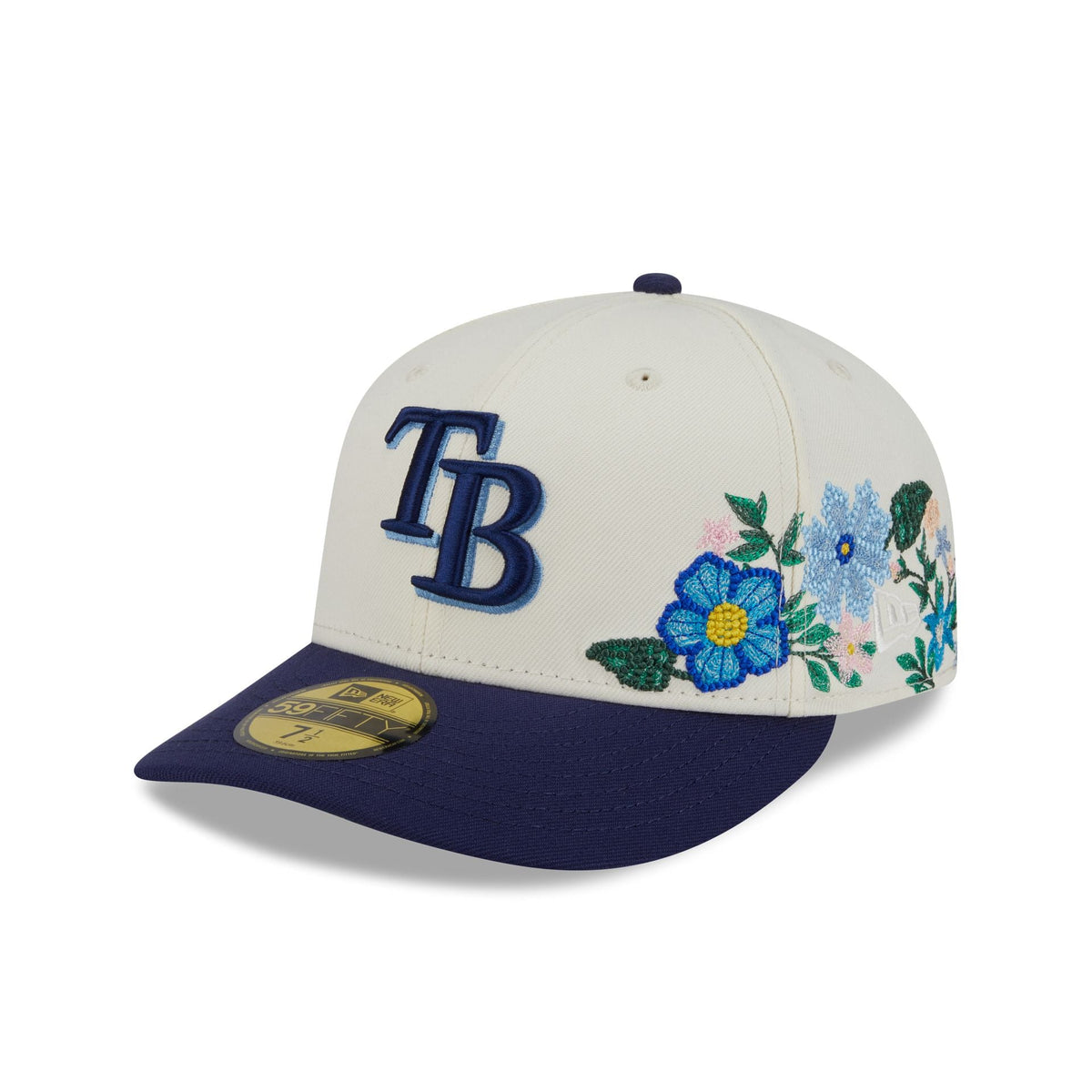 Tampa Bay Rays Tonal Florals White 59FIFTY Fitted Hat