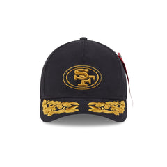 Alpha Industries x San Francisco 49ers Black 9FORTY M-Crown A-Frame Snapback Hat