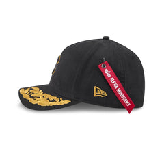 Alpha Industries x Chicago Cubs Black 9FORTY M-Crown A-Frame Snapback Hat