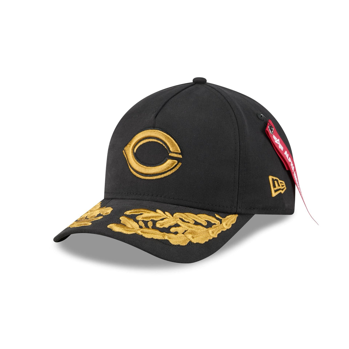 Alpha Industries x Cincinnati Reds Black 9FORTY M-Crown A-Frame Snapback Hat