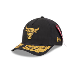 Alpha Industries x Chicago Bulls Black 9FORTY M-Crown A-Frame Snapback Hat