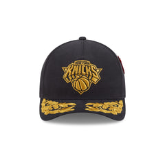 Alpha Industries x New York Knicks Black 9FORTY M-Crown A-Frame Snapback Hat