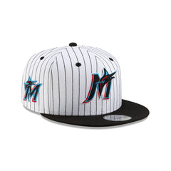 Miami Marlins Deceptor Pinstripe 9FIFTY Snapback Hat