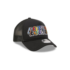 San Francisco 49ers Rainbow Wordmark 9FORTY A-Frame Trucker Hat