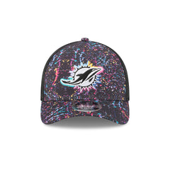Miami Dolphins 2025 Crucial Catch 9FORTY M-Crown A-Frame Trucker Hat