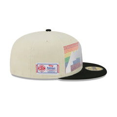 Denver Nuggets 2025 City Edition Chrome White Corduroy 59FIFTY Fitted Hat