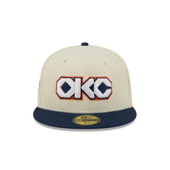 Oklahoma City Thunder 2025 City Edition Chrome White Corduroy 59FIFTY Fitted Hat