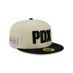 Portland Trail Blazers 2025 City Edition Chrome White Corduroy 59FIFTY Fitted Hat