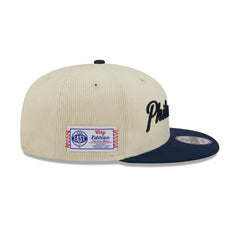 Philadelphia 76ers 2025 City Edition Chrome White Corduroy 9FIFTY Snapback Hat