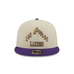 Los Angeles Lakers 2025 City Edition Chrome White Corduroy 9FIFTY Snapback Hat