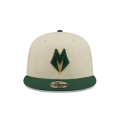 Milwaukee Bucks 2025 City Edition Chrome White Corduroy 9FIFTY Snapback Hat